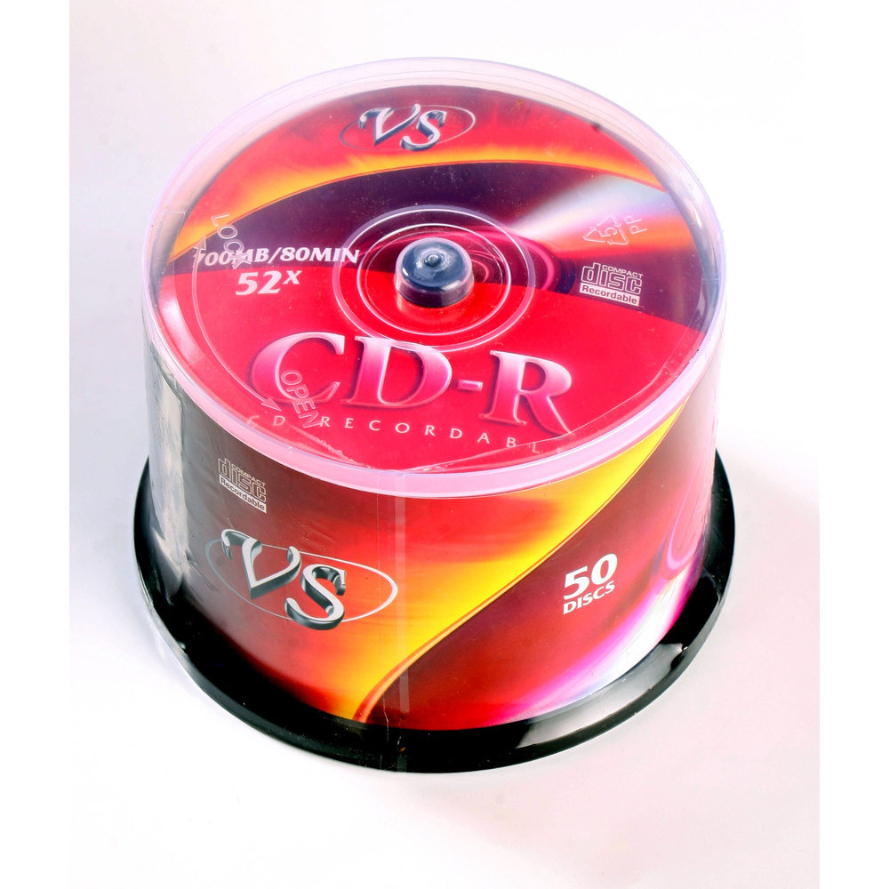 Диски CD-R VS 700Mb 52x, КОМПЛЕКТ 50 шт., Cake Box, VSCDRCB5001 #1