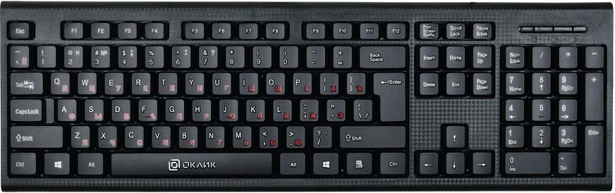 OKLICK Игровая клавиатура проводная 120M, Русская раскладка, черный ...