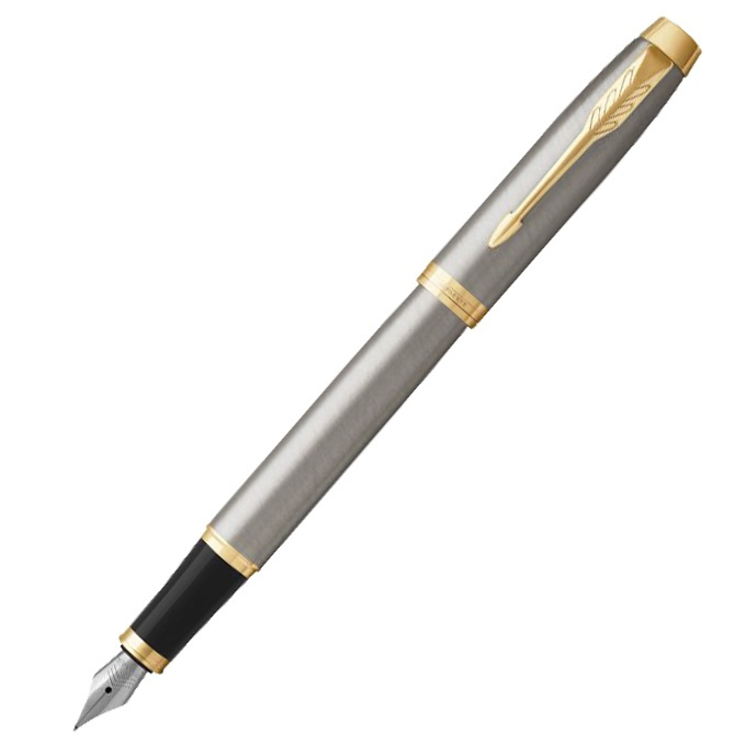 Ручка подарочная Parker IM Core - Brushed Metal GT, перьевая ручка, F .