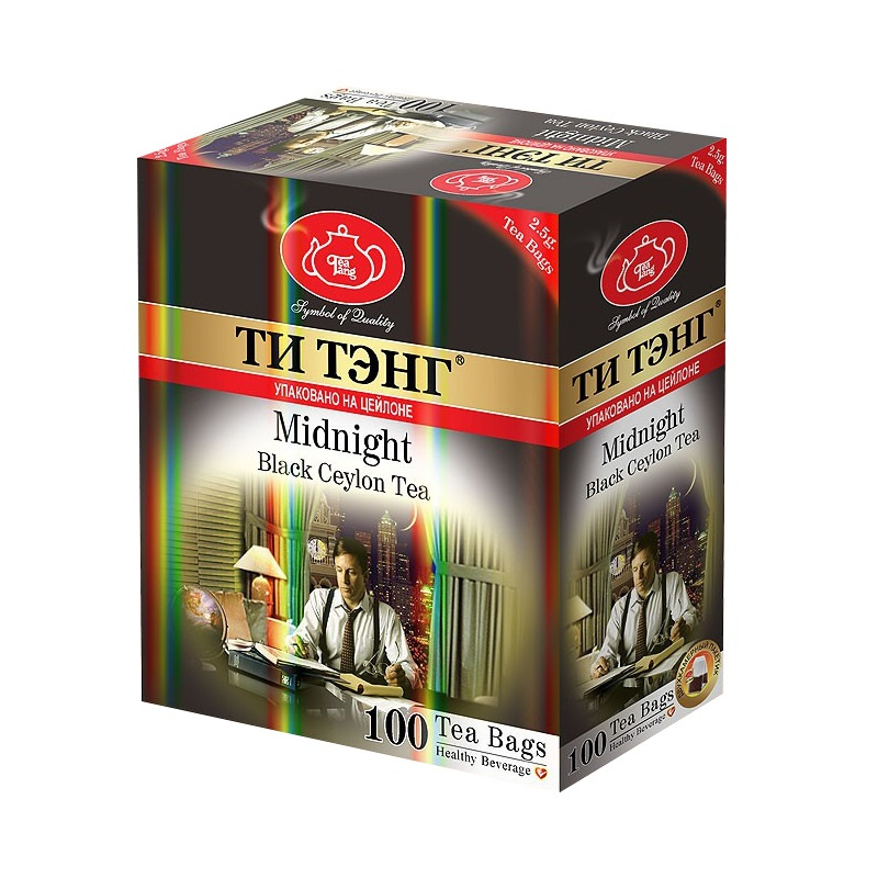 Чай черный Ти Тэнг Midnight (для полуночников) в пакетиках, 100 пак.  #1