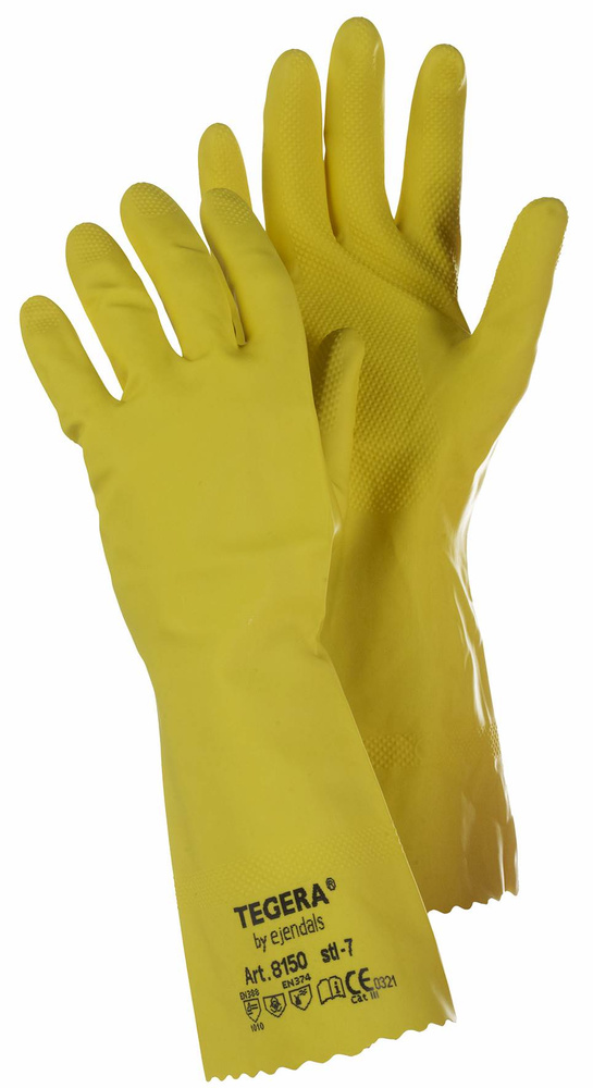 Перчатки ТЕГЕРА 8150 защитные, химостойкие, влагостойкие, латекс, размер 9  #1