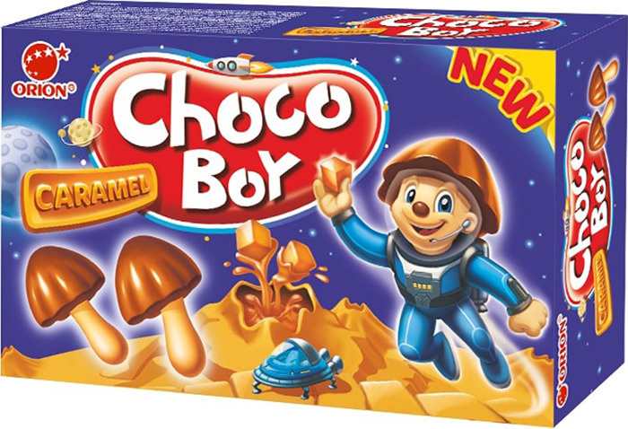 Печенье Choco Boy Caramel, в форме грибочка с бисквитной ножкой и ...