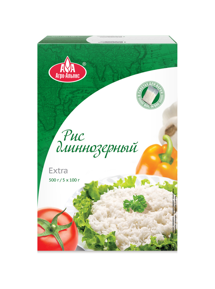 Рис Агро-Альянс длиннозерный в пакетиках для варки, 500 г - купить с ...