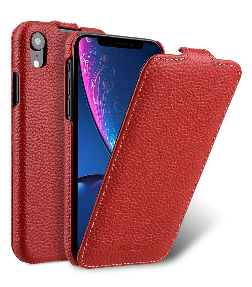 Кожаный чехол флип Melkco для Apple iPhone XR - Jacka Type - красный #1