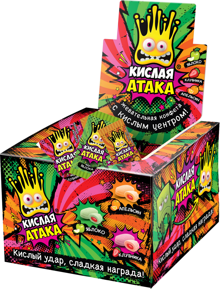 Конфеты жевательные Сладкая Сказка "Кислая атака", 270 г - купить с ...