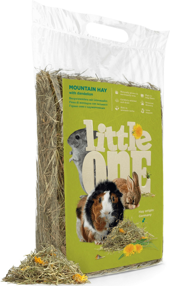 Little One Mountain Hay with Dandelion / Горное сено Литтл Уан для грызунов с Одуванчиком 400 г  #1