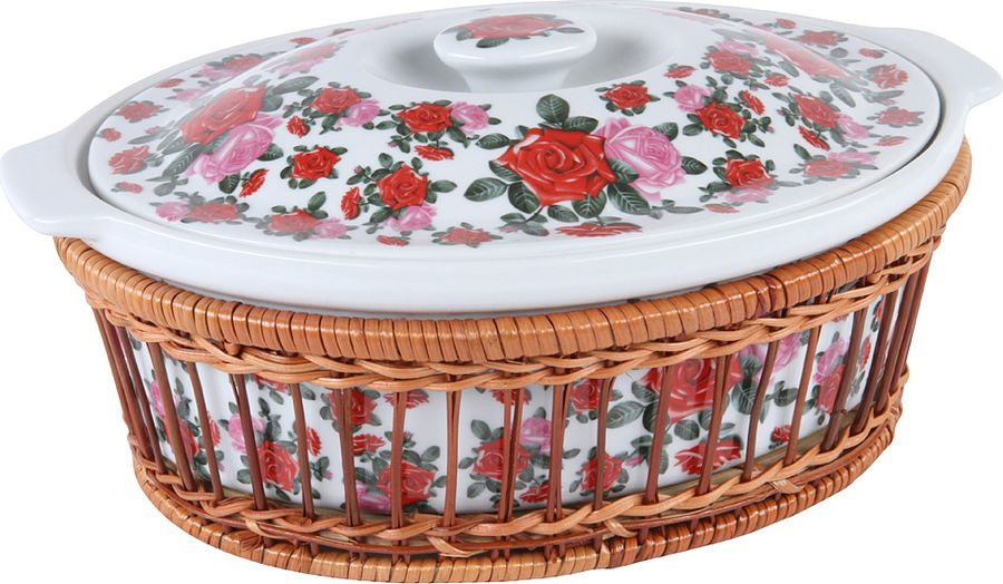 Утятница с крышкой Rosenberg RCE-240003-RR, 2000 мл, жаровня, гусятница, форма для запекания в духовке, #1