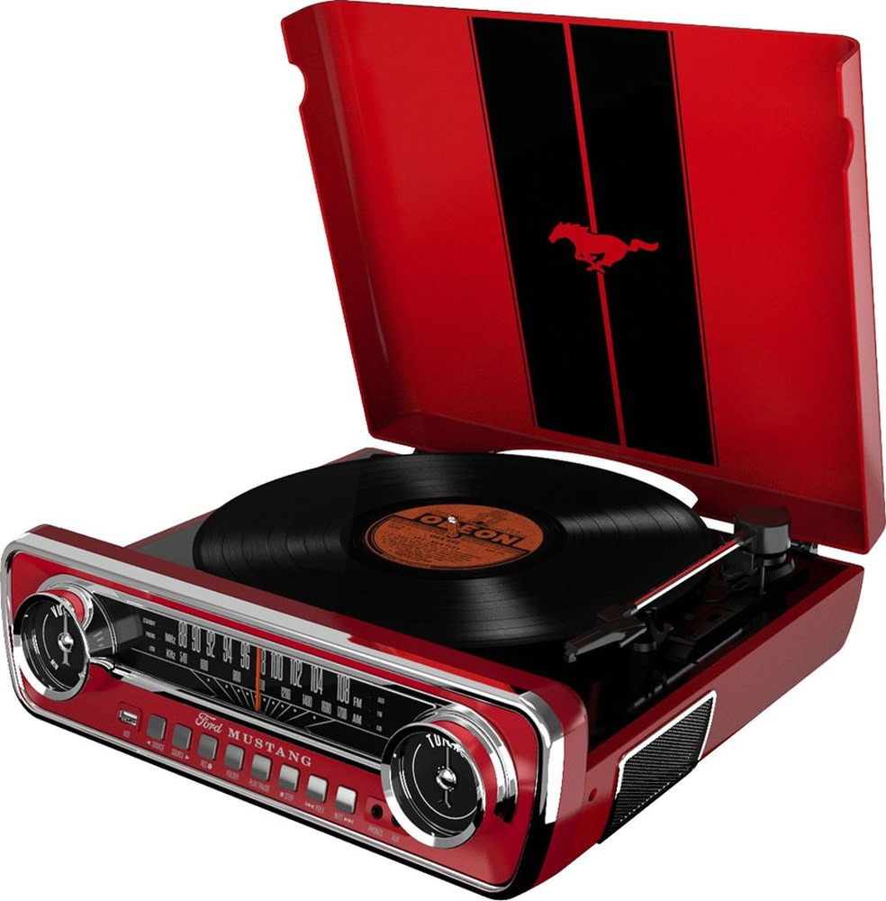 Проигрыватель виниловых дисков ION Audio Mustang LP, красный по низкой ...