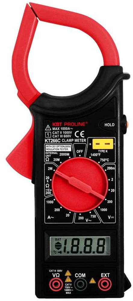 Токовые клещи цифровые КВТ Proline KT 266C, 79132 купить по выгодной ...