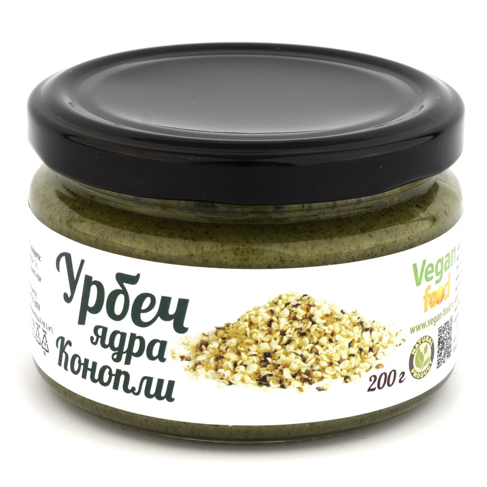 Урбеч Vegan food Из очищенных ядер конопли, 200 г - купить с доставкой ...