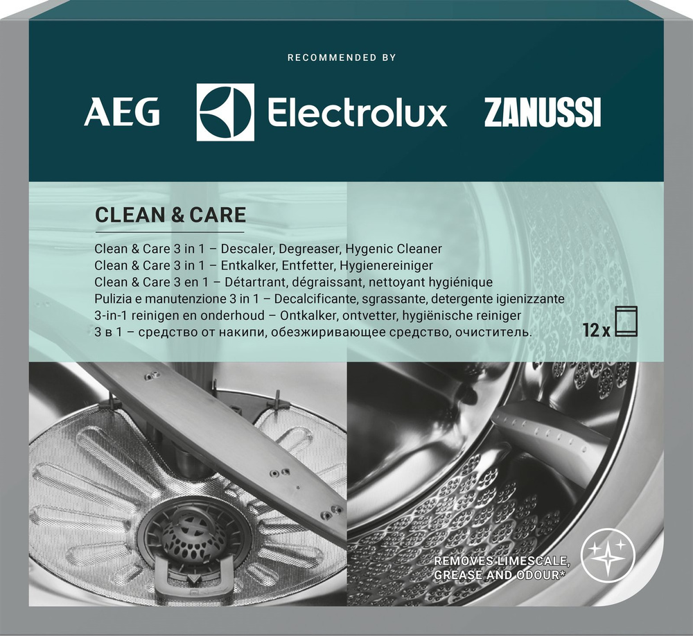 Чистящее средство Electrolux Clean&Care 3 в 1, M3GCP400, 12 пакетиков по 50  г - купить с доставкой по выгодным ценам в интернет-магазине OZON  (162356417)