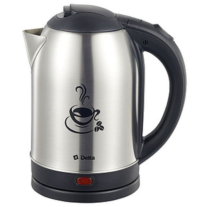 Чайник электрический DELTA DL-1333 нерж.,черный COFFEE TIME 2л #1