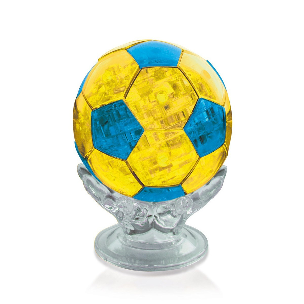 3d crystall puzzle. 3D кристаллические пазлы. Футбольный мяч со светом. цвет желтый  #1