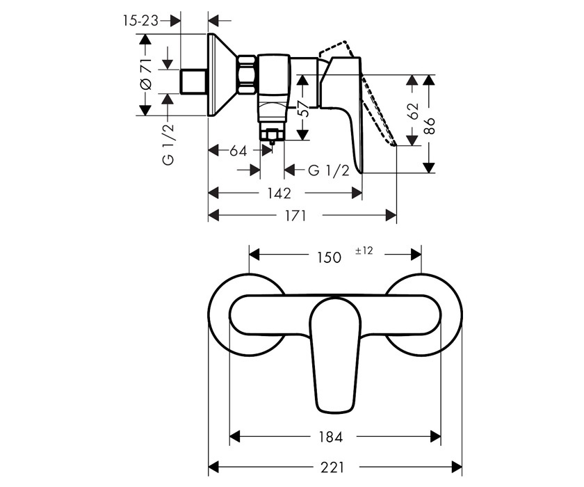 Смеситель для душа Hansgrohe Talis E 71760140 #1