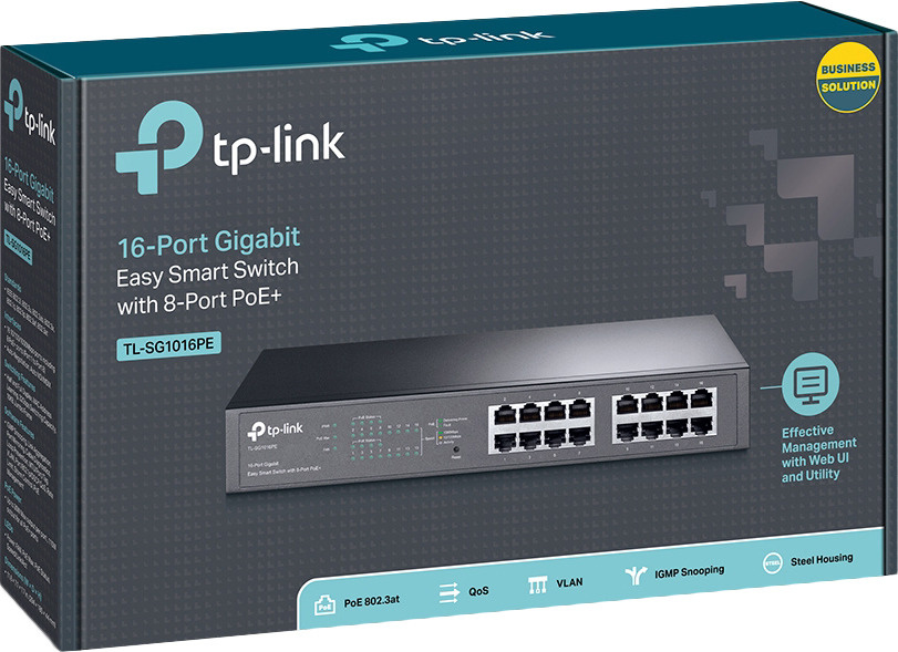 Коммутатор TP-Link управляемый, TL-SG1016PE - купить по выгодной цене в ...