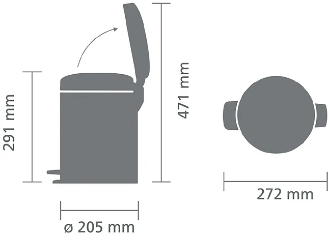 Бак мусорный Brabantia "NewIcon" с педалью белый 5л 112065, 5 л, фото 4