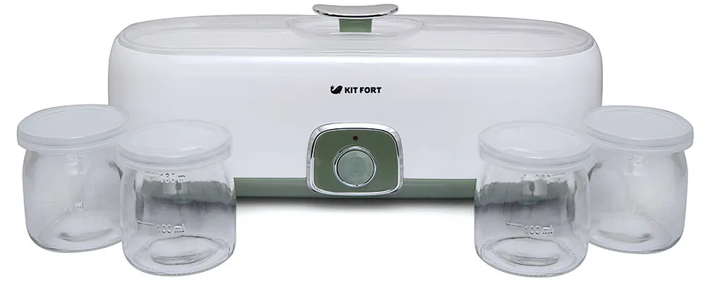 Йогуртница Kitfort KT-2006 белый/зеленый, белый, фото 4