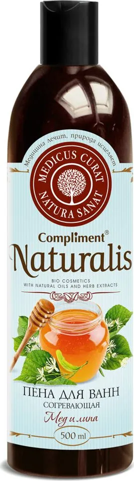 Compliment Натуралис Пена для ванн согревающая Мед и липа, 500 мл, 500 мл, фото 2