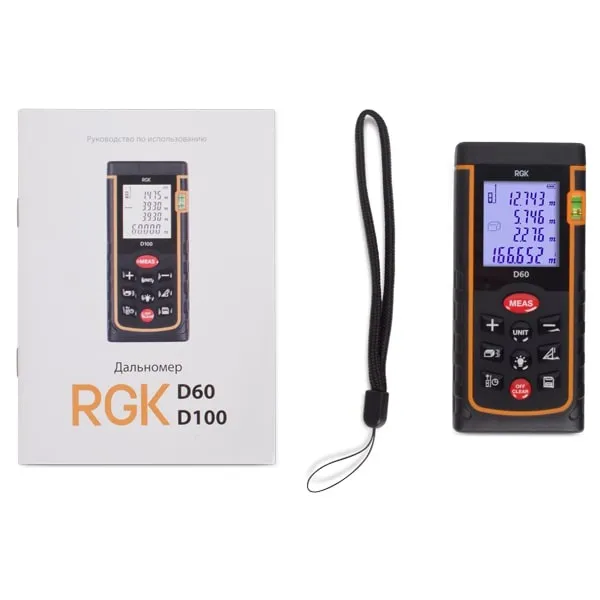 Лазерный дальномер RGK D60, 60м (арт. 4610011870613), 60 м, фото 4
