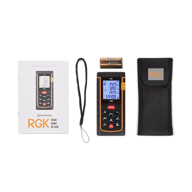 Лазерный дальномер RGK D80, 80м (арт. 4610011871832), 80 м, фото 3