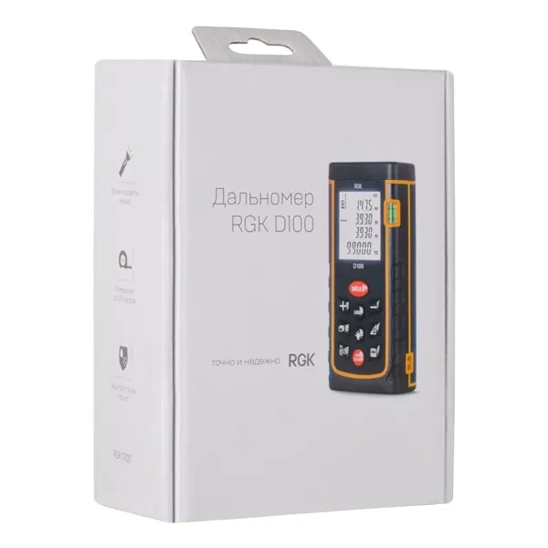 Лазерный дальномер RGK D100, 100м (арт. 4610011870040), 100 м, фото 5