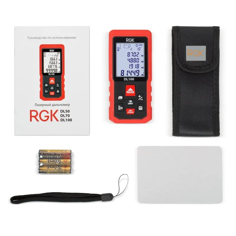Лазерный дальномер с угломером RGK DL100, 100м (арт. 4610011875076), 100 м, фото 4