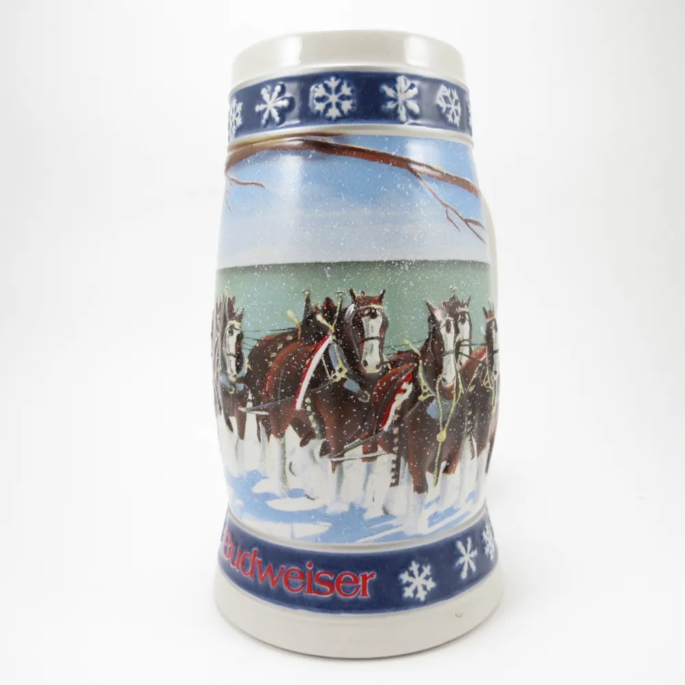 Декоративная коллекционная пивная кружка "Новый Год с Budweiser: Будвайзер 1995. Освещая Путь Домой". Керамика, глазурь. Бразилия, Ceramarte LTDA, 1995, вариант, фото 2