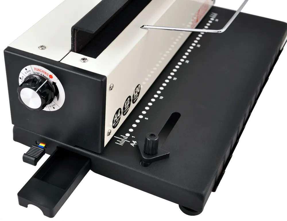 Машина переплетная TD-1200R на металлическую пружину, пробивает 12 листов, сшивает 120 листов, диаметр пружины до 14,3 мм, РеалИСТ, вариант, фото 5