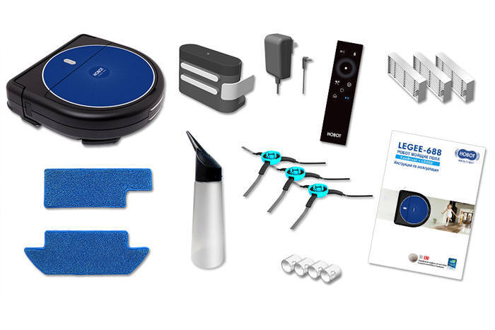 Робот-пылесос HOBOT LEGEE-D7, 20 Вт, сухая/влажная уборка, 0.5/0.32 л, бело-розо