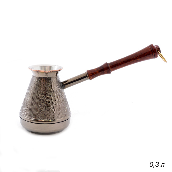 Турка для кофе, медная 0,3 л. Виноград. Турка для кофе, медная 0,3 л. Виноград.
