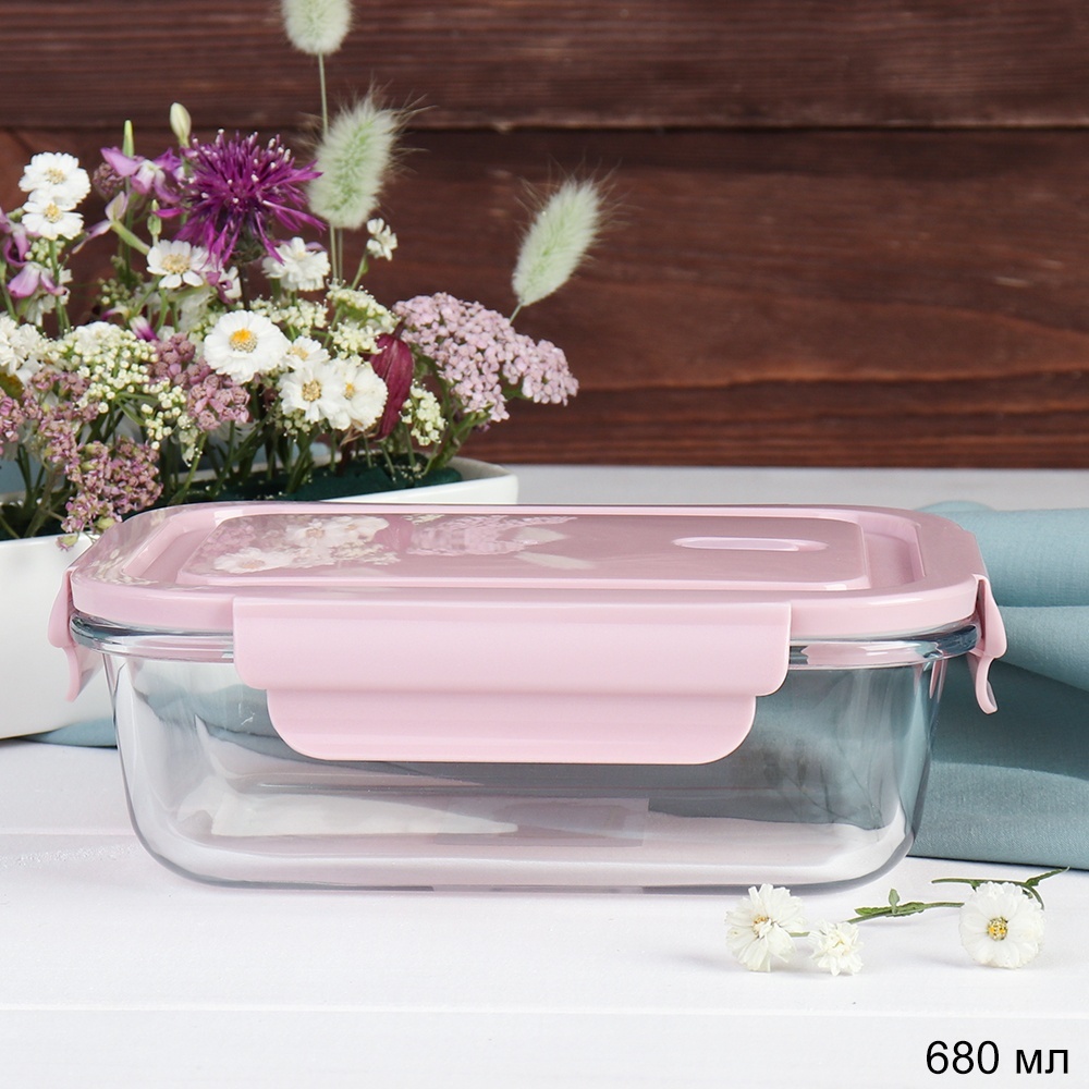 Контейнер стеклянный с вакуумной крышкой 680 мл, SG-10197 Контейнер стеклянный с вакуумной крышкой 680 мл, SG-10197
