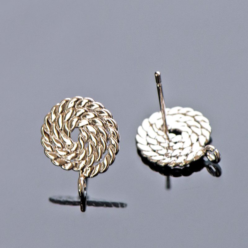 Пуссеты2пары/основыдлясереггвоздиков/пусеты,покрытиеплатинаRealPlatinumPlated,15x12мм