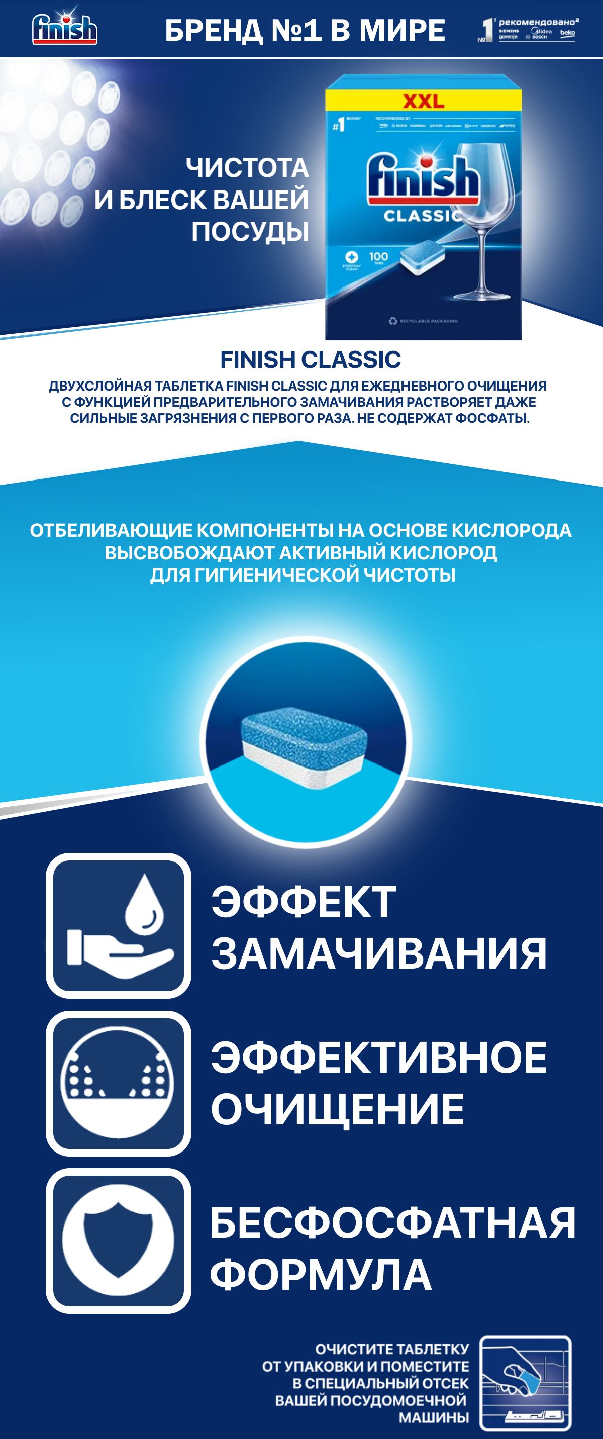 Таблетки для посудомоечной машины Finish Classic 90 шт / Капсулы для ...