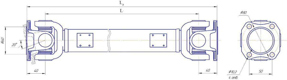Уаз карданная передача чертеж