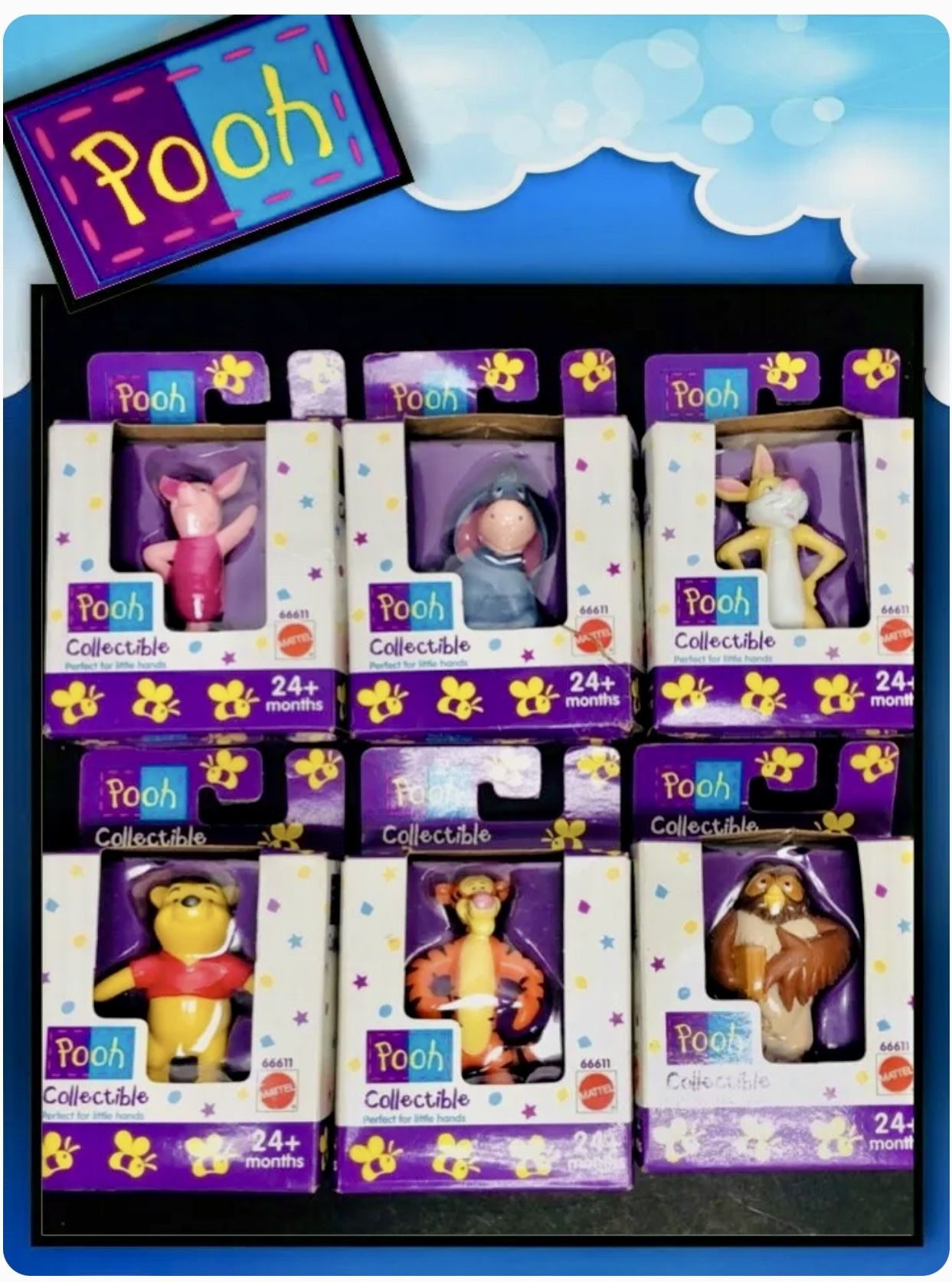 Винтажный Mattel 1995г Винни-Пух коллекционные фигурки набор из 6 888134