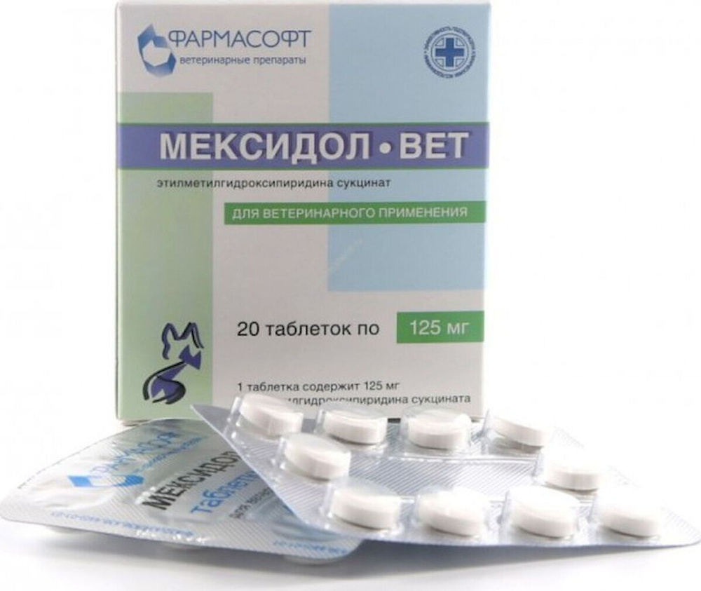 Мексидол-вет, таблетки 125 мг, №20 - купить с доставкой по выгодным ценам в  интернет-магазине OZON (160574640)