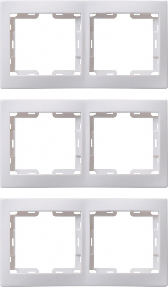 Рамка IEK Кварта двухместная горизонтальная белая (комплект из 3 шт.)  #1