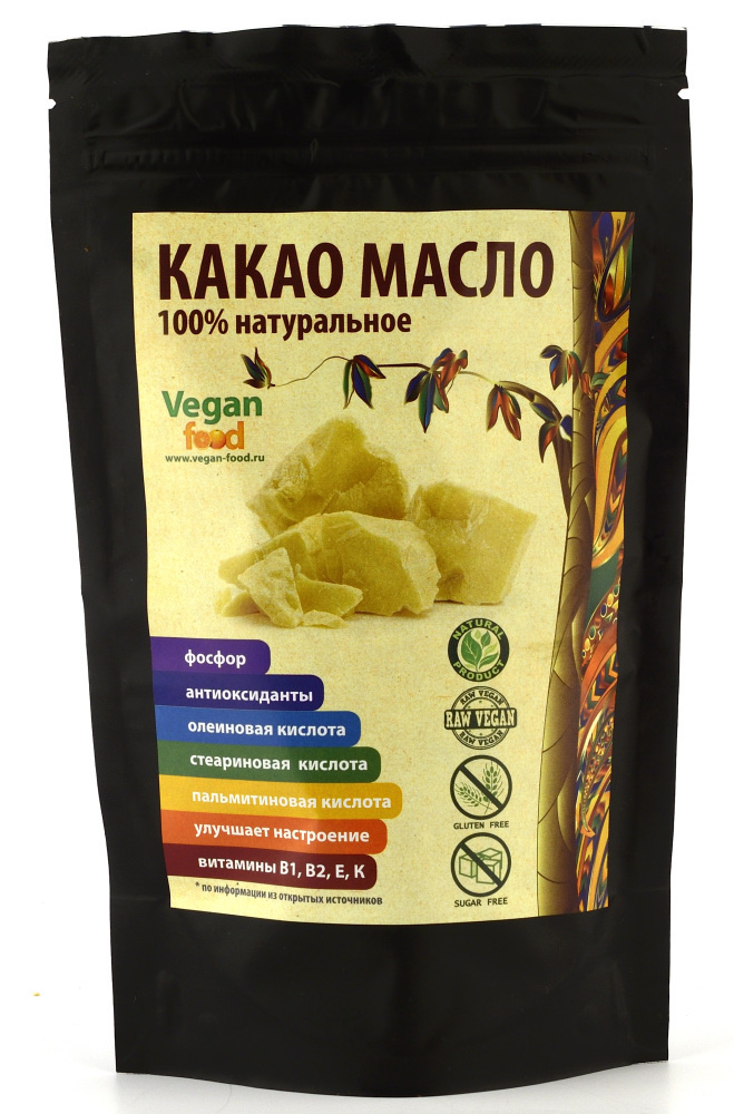 Vegan Food Какао-масло Нерафинированное 100г. 1шт. #1