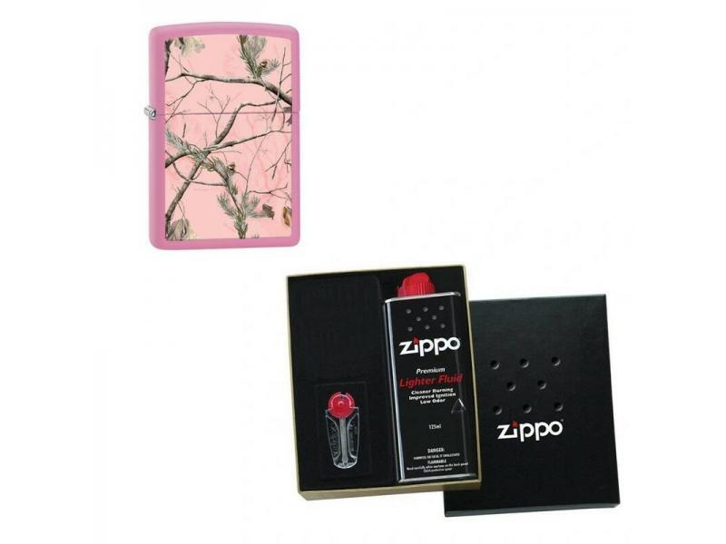 Зажигалка ZIPPO REALTREE APC Pink Matte в подарочной упаковке + топливо и кремни  #1