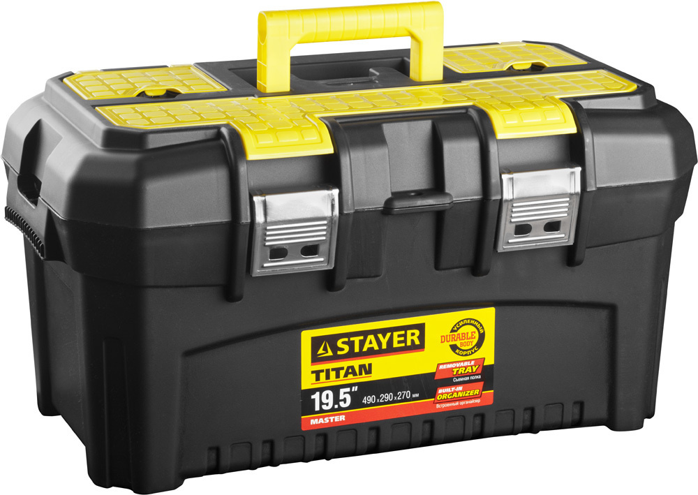 STAYER TITAN-19, 490 x 262 x 250 мм, (19 ), Пластиковый ящик для инструментов (38016-19)  #1