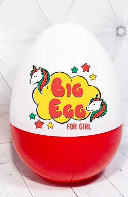 Большое яйцо - пластиковый подарочный бокс для девочек (без наполнения ...