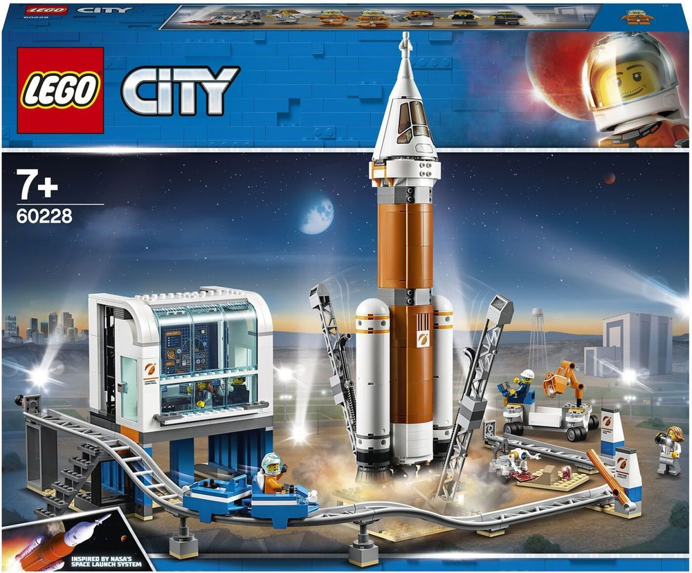 Конструктор LEGO City Space Port 60228 Космическая ракета и пункт управления запуском  #1