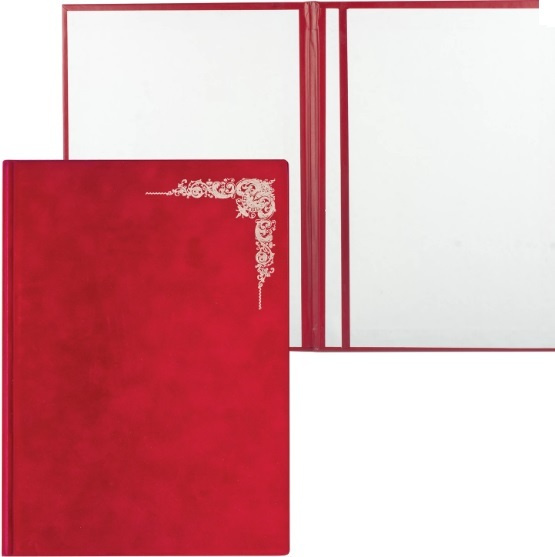 Папка адресная бархат с виньеткой, формат А4, красная, индивидуальная ...