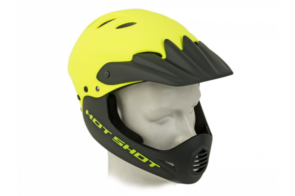 Шлем 8-9110387 Freeride/DH/BMX/Enduro FullFace ABS-HARD SHELL суперпрочный Hot Shot HST X9 191 Yell-Neon/Blk #1