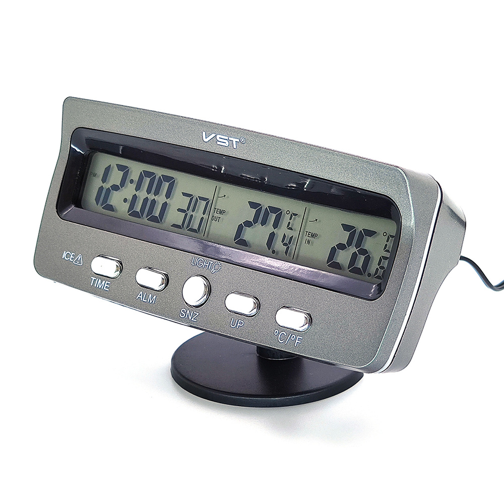Автомобильные часы в авто машину на батарейках с термометром - купить по выгодным ценам в интернет-магазине OZON (335733079)