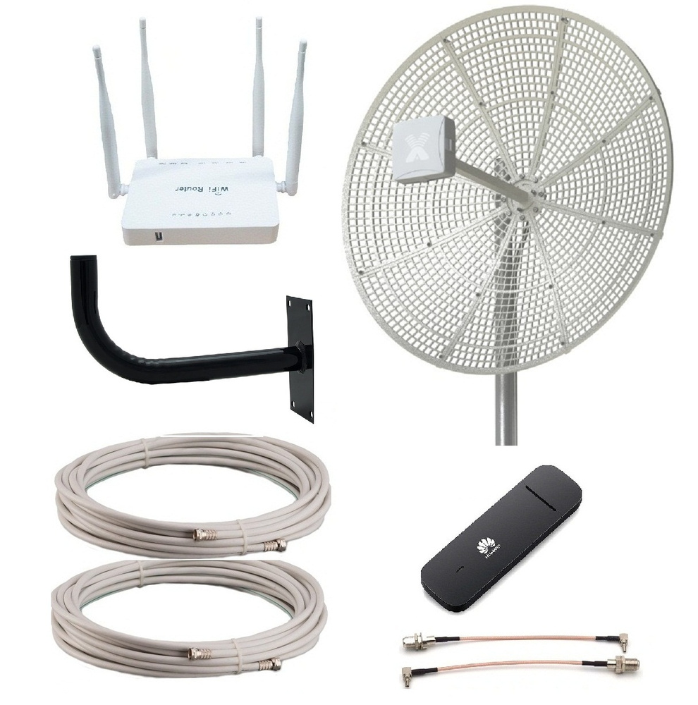 Готовый комплект для усиления мобильного 3G 4G LTE интернета на даче ...