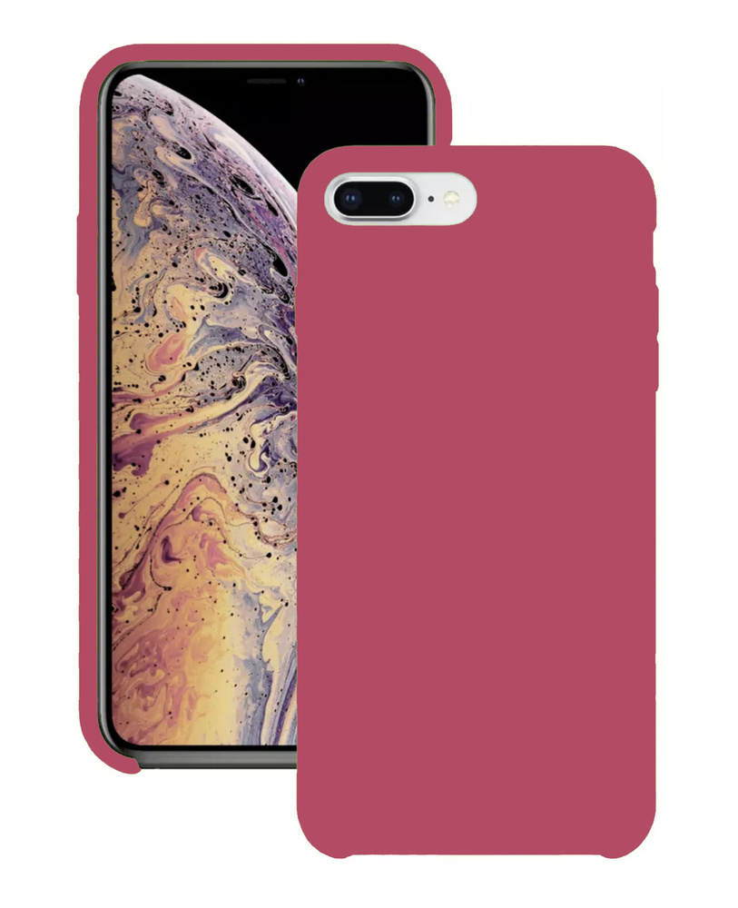 Силиконовый чехол для Apple iPhone 7 Plus / Apple iPhone 8 Plus / Silicone  Case DF на Айфон с бархатистым покрытием внутри, Вишневый - купить с  доставкой по выгодным ценам в интернет-магазине OZON (223786687)