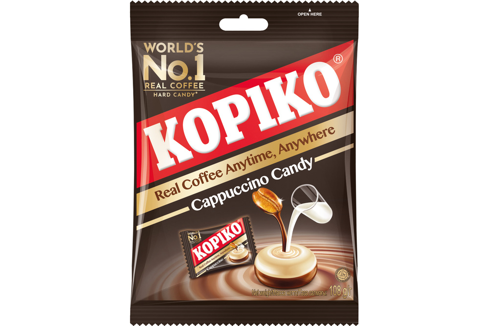 Леденцы кофейные Kopiko Cappuccino Candy,пакет 108 г #1