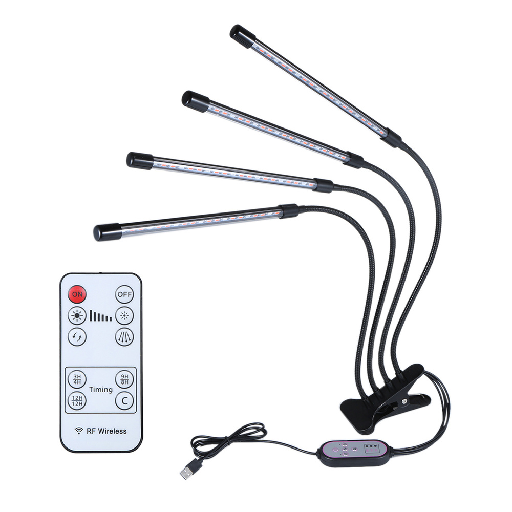 DC 5 В 32 Вт 4 H-ead Зажим для выращивания растений Зажим Лампа Flora ...