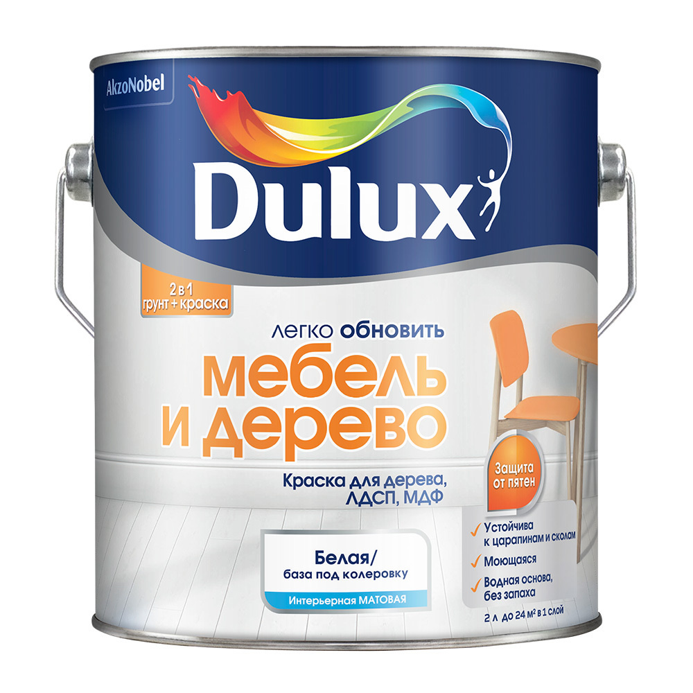 DULUX Краска, Глянцевое покрытие, белый #1